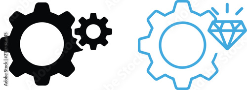 Operational excellence icon for business performance, process optimization, efficiency and continuous improvement. Vector illustration and transparent png