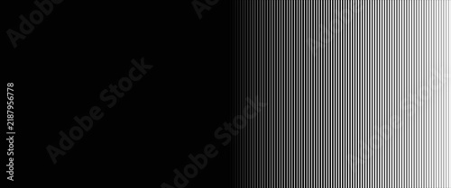 Lined halftone gradation texture. Fading vertical stripe gradient background. Repeating pattern backdrop. Black halftone parallel lines backdrop for overlay, print, cover, graphic design. Vector