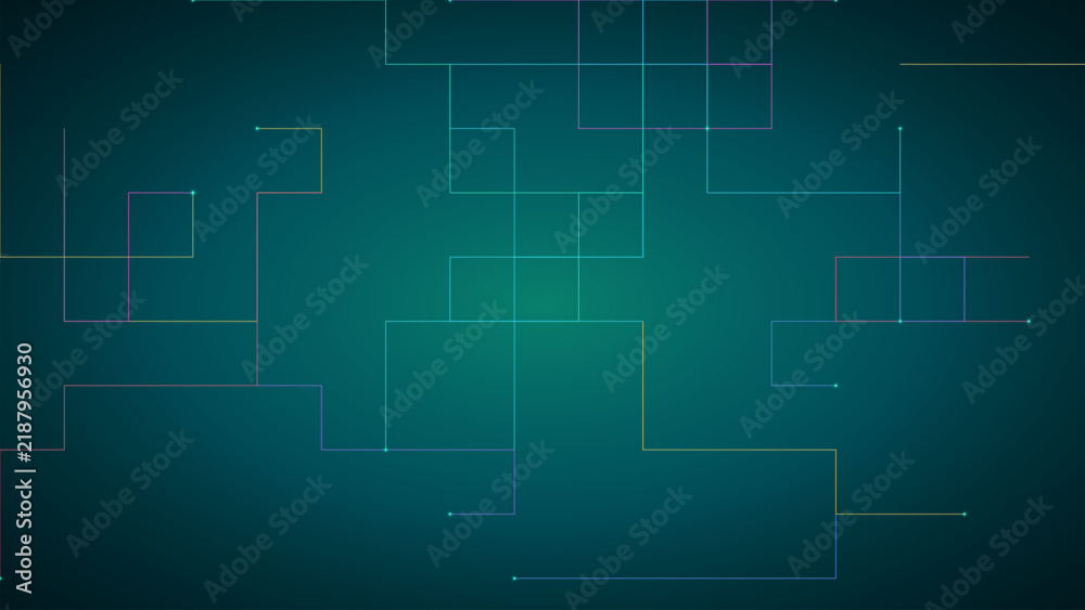 Fototapeta premium Abstract digital network background with glowing lines and nodes