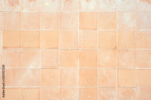 Orange Tiled Wall Background