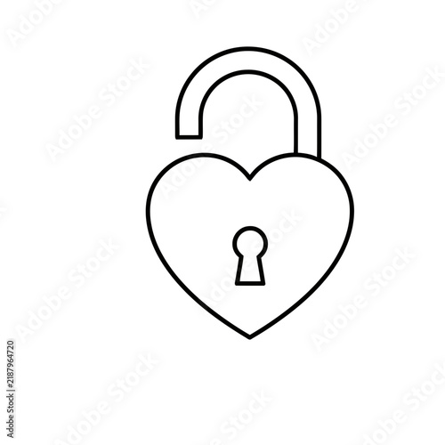 Heart shaped padlock outline