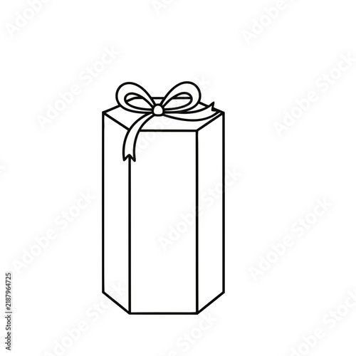 Gift box with ribbon outline