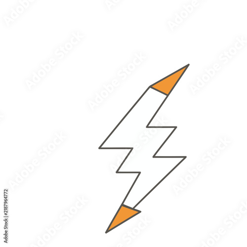 Lightning bolt with orange tips
