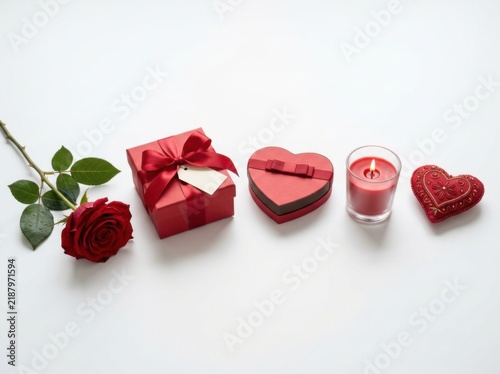 Romantic Valentine's Day Gift Collection with Rose and Candle