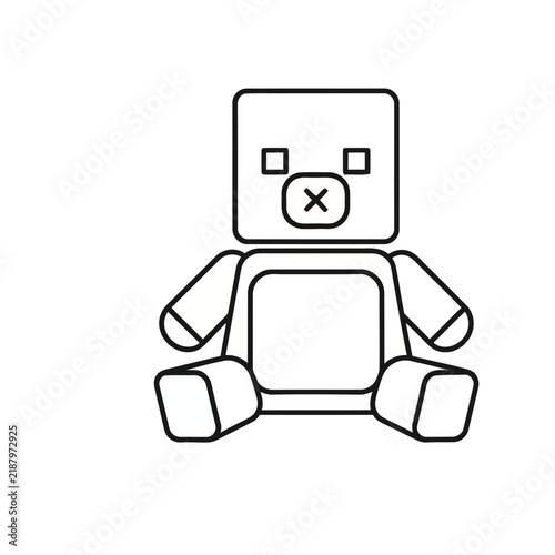 Simple outline teddy bear vector