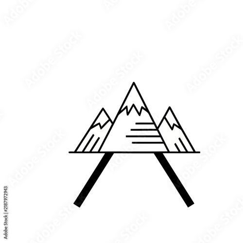 Stylized Mountains with Lines and Supports