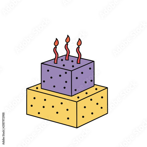 Two-tier cake with candles