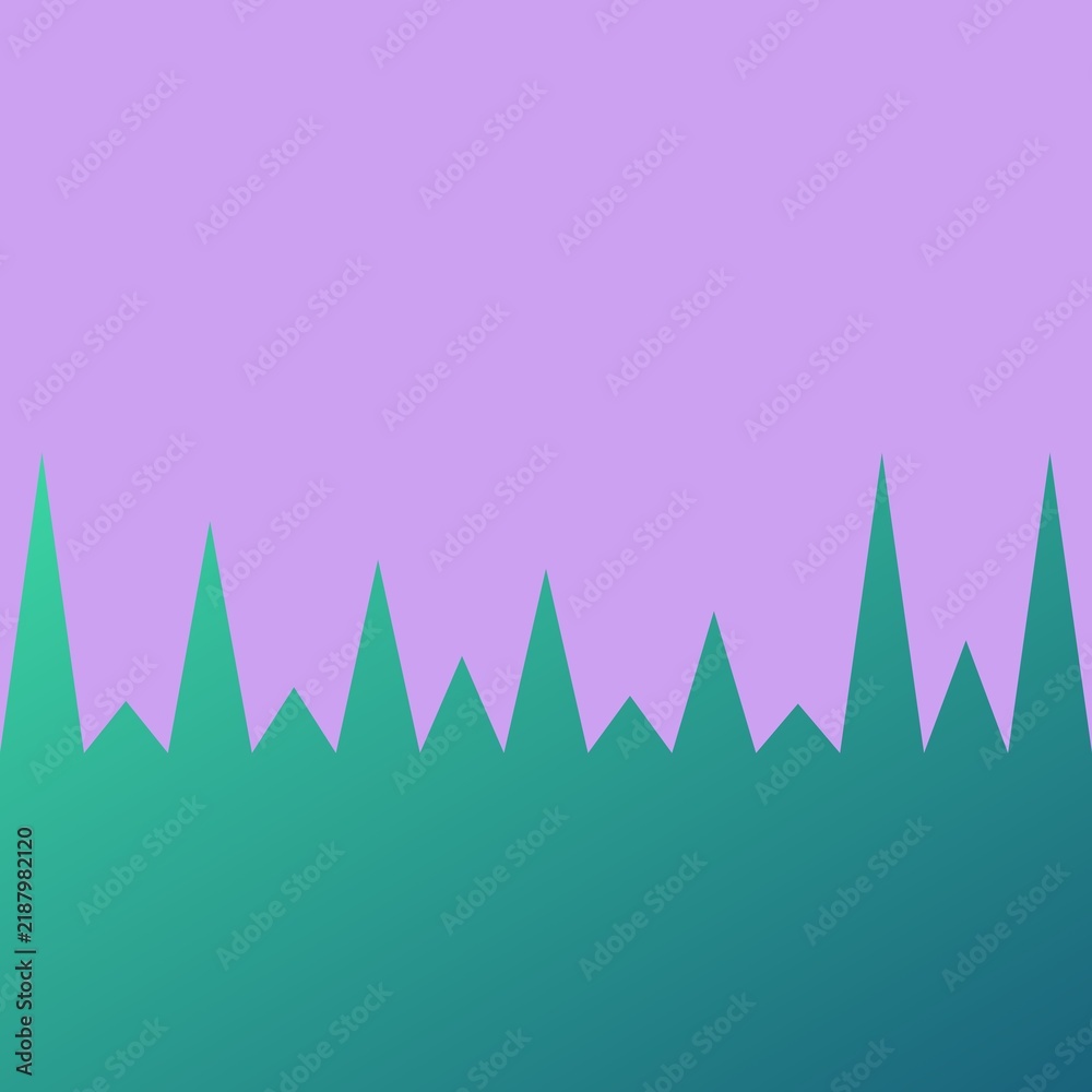 Foto Abstract sharp mountain peaks vector design with green gradient against pastel v