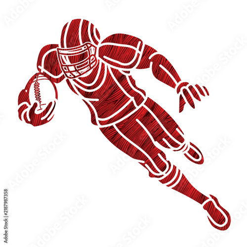American Football Sport Player Action Vector