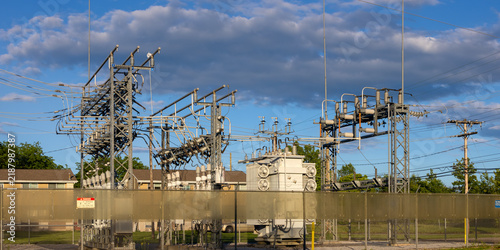 Konstfotografi Electrical substation distributing power in a modern energy grid