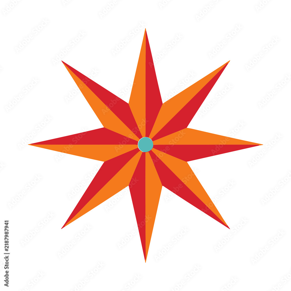 Fototapeta premium Geometric starburst with blue center