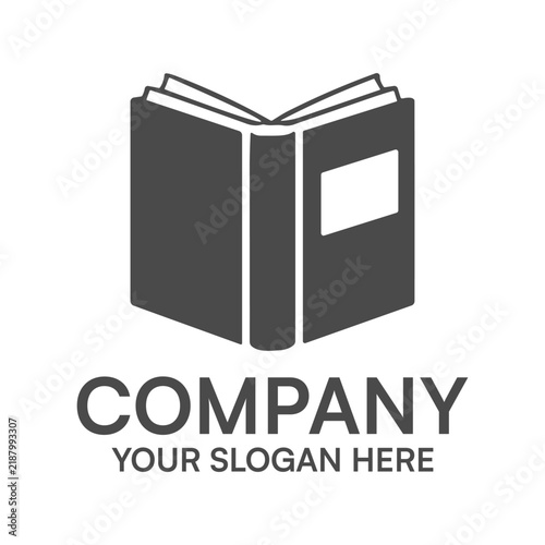 Open book icon logo design template