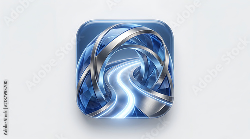 Abstract Blue Swirling Pattern Icon for Digital Design