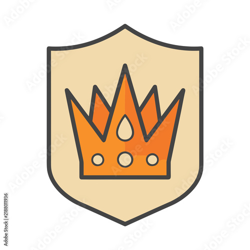 Quadro su tela Crown on a shield