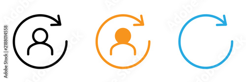 User feedback loop icons in black orange and blue representing continuous improvement