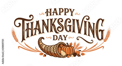 Принти на полотні Celebrating the spirit of gratitude and togetherness with a heartfelt happy than