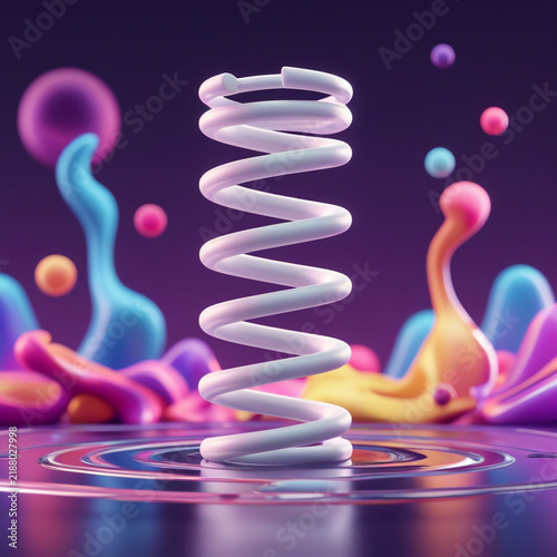 Isolated white compression spring