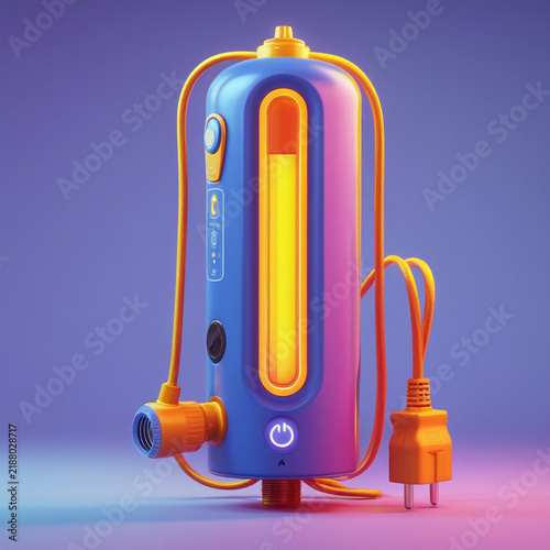 Electric immersion water heater with plug