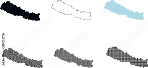 Nepal country map icon collection