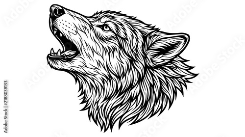 Howling Wolf Head Vector Art