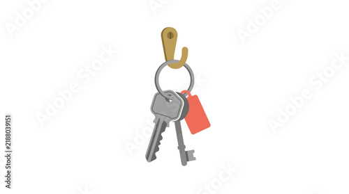 Keys hanging on a hook
