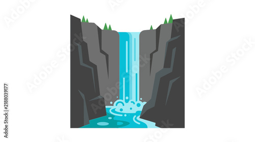 Majestic Waterfall in Rocky Canyon Landscape