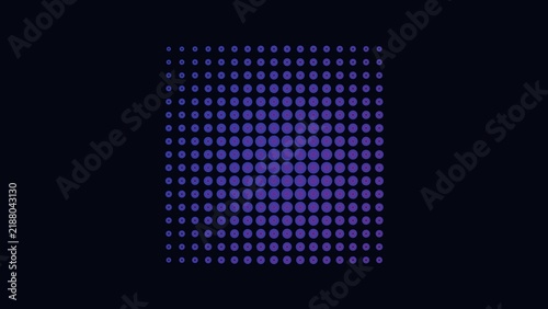Dark background blue and purple polka dot wavy matrix pattern