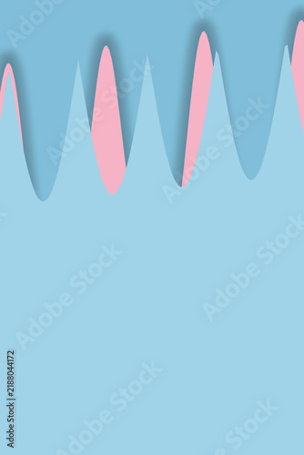Soft aqua space is topped by rhythmic translucent waves in blue and pink, creating a playful yet soothing abstract design for cheerful seasonal, lifestyle, or digital uses.