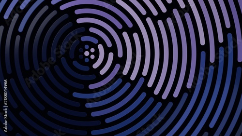 Foto Blue and purple concentric arc spiral maze abstract background