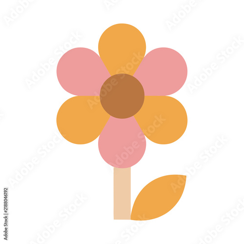 Stylized flower with pink and orange petals