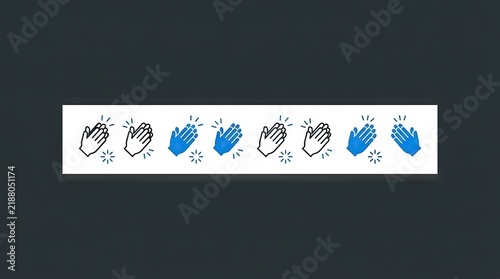 Row of clapping hand icons for feedback and applause.