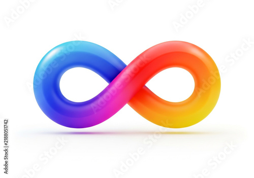 Colorful 3d infinity symbol with a smooth gradient