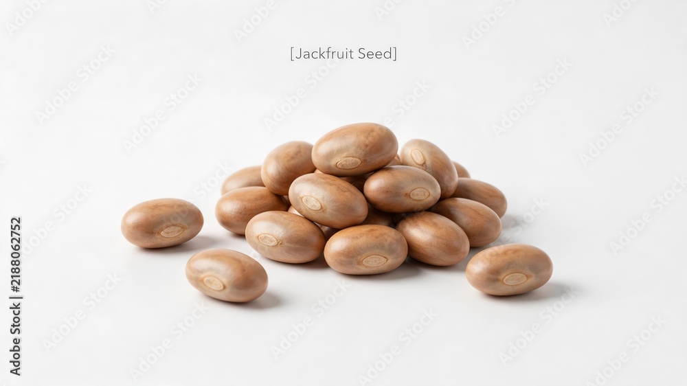 Obraz premium Close Up of Jackfruit Seed on Clean White Background