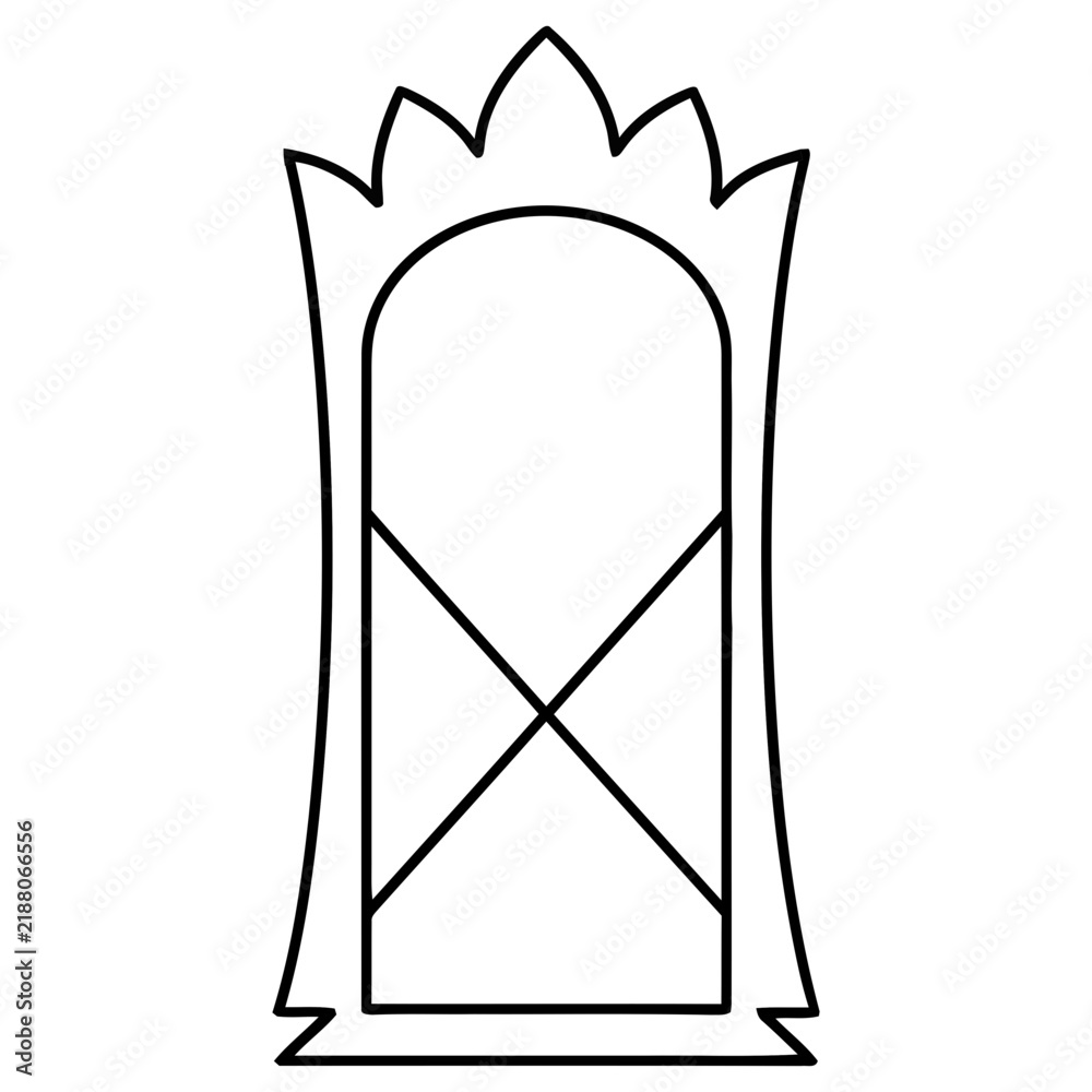 Fototapeta premium Abstract geometric shape with crown detail