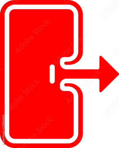 Red Exit Sign, Emergency Door, Way Out Symbol