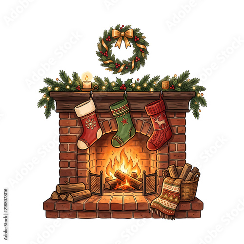 X-Mas, Christmas decorations vector illustration 