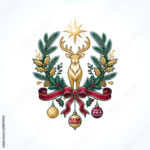 X-Mas, Christmas decorations vector illustration 