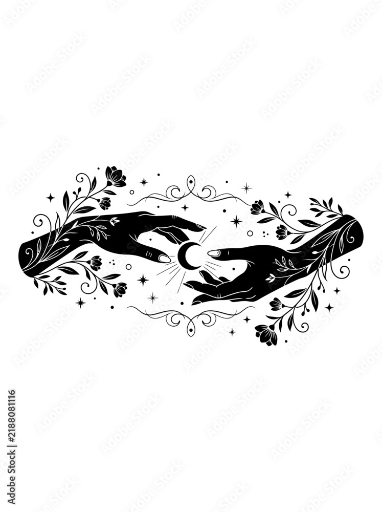 Obraz premium Minimal black and white koi fish illustration