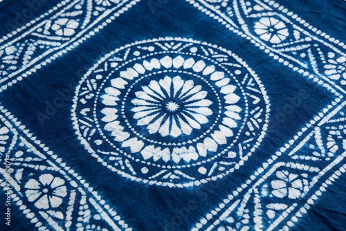 Obraz na płótnie Batik Blue White Pattern Fabric