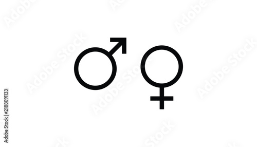 Minimalist gender symbols representing male and female, used for design, social, biological, or educational illustration projects.