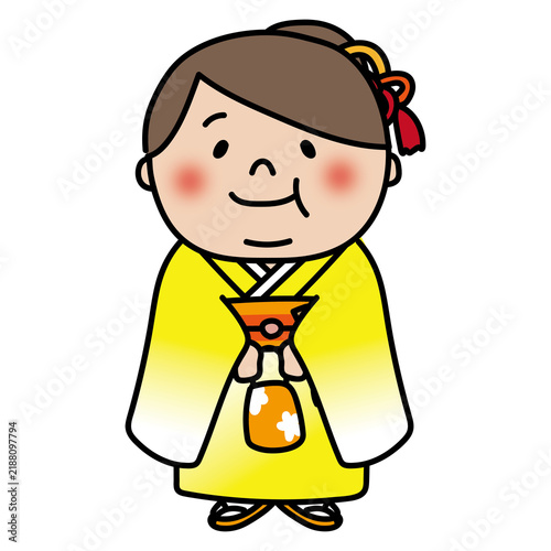 七五三の格好をしているぽっちゃりした子供（女の子）