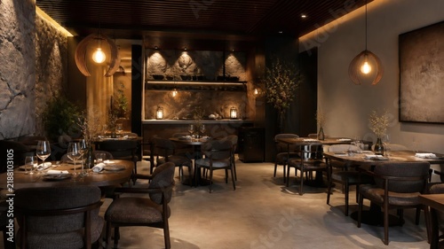 interior of luxury restaurant