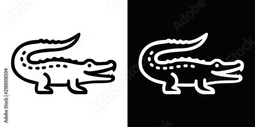 Animal icon in modern line art style, minimal outline vector illustration of wild and domestic animals