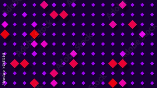 Abstract colorful glowing diamond grid pattern motion background