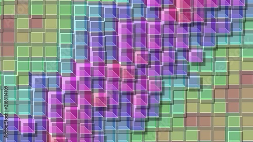 Colorful abstract mosaic tile grid pattern background footage