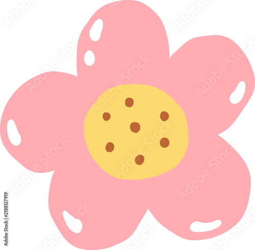 cute spring summer blossom flower vector cartoon illustration