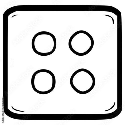 dice four illustration hand drawn outline vector