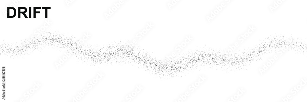 Obraz premium Abstract wave of particles with the word Drift