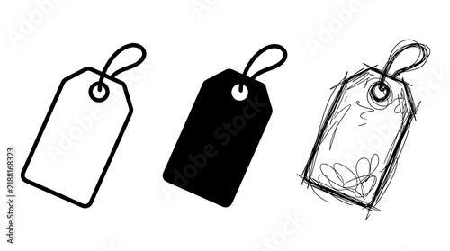 Price tag icons in vector style evolution