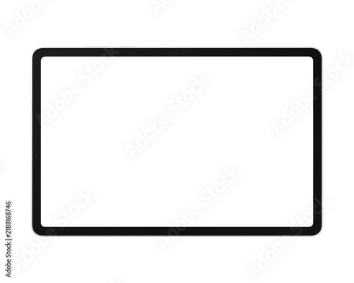 Tablet pc mockup template. Silver color. No background and screen. 